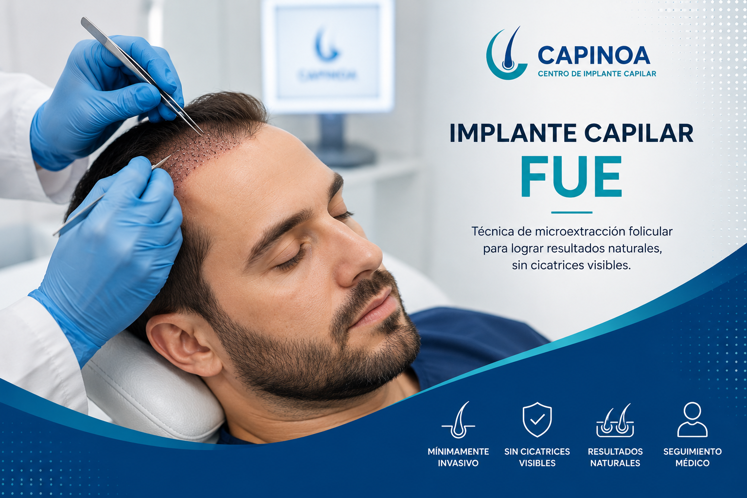 Implante capilar mediante técnica FUE
